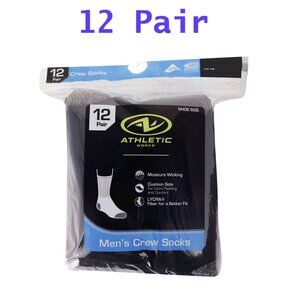 Athletic Works Men's Crew Socks 12 Pack